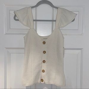Anthropologie XS Ivory white top